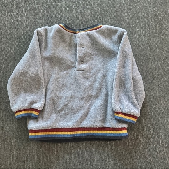 Little Me Baby Boy Velour Train Sweatshirt - Picture 6 of 7